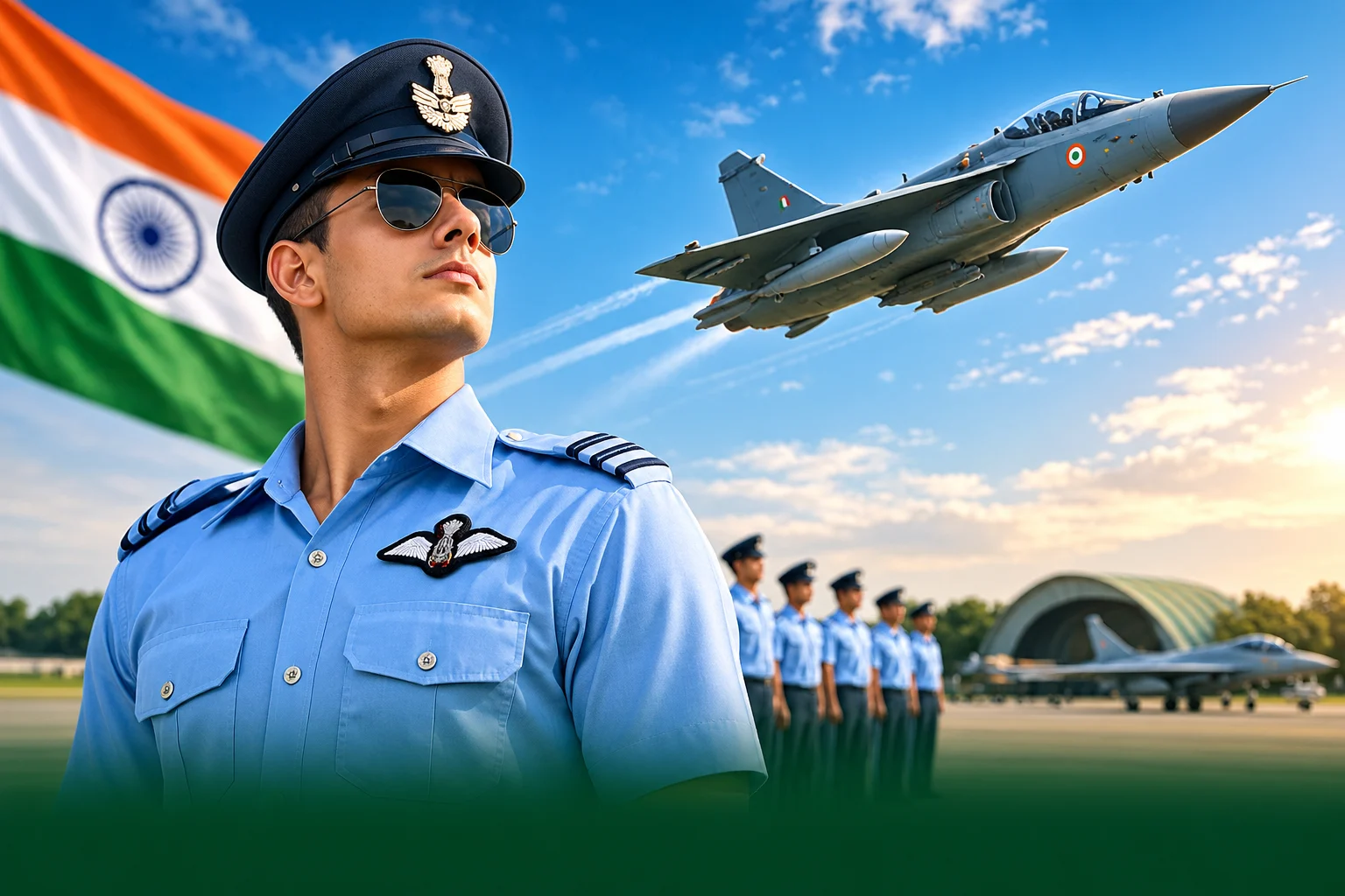 Indian Air Force pilot and fighter aircraft for AFCAT coaching at The Kargil Heights Prayagraj